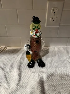 Murano Glas Clown Figur mit Regenschirm RAR mit Aufkleber Italy J.I.C.O Venezianer - Bild 1 von 9