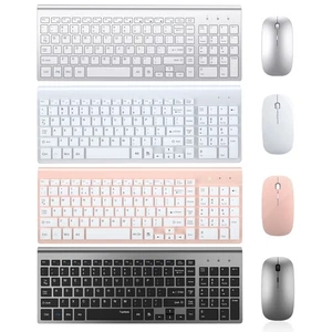 Ultra Silent Wireless Keyboard and Mouse Combo, Slim Compact Keyboard Mouse Set - Picture 1 of 60