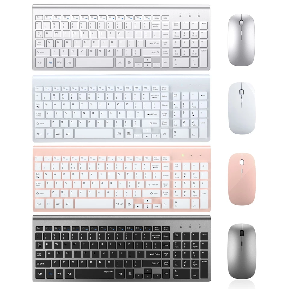 Ultra Silent Wireless Keyboard and Mouse Combo, Slim Compact Keyboard Mouse Set - Image 1 of 1