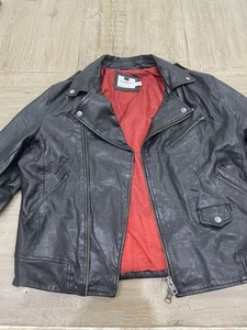 Chaqueta motera de cuero TOPMAN - Imagen 1 de 6