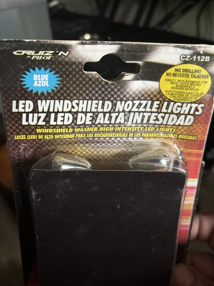 LED Windshield Washer Nozzle Lights Blue Light - Image 1 of 1