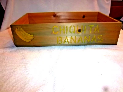Storage Crate Banana Decor/Hand Painted - Image 1 of 4