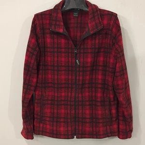 Chaqueta Woolrich Fleece Cremallera Cuadros Roja Negra Caza Talla Grande - Imagen 1 de 9