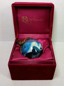 Raro ornamento in vetro natalizio dipinto a mano Ne'Qwa Art "Abbiamo seguito una stella" con scatola - Foto 1 di 6