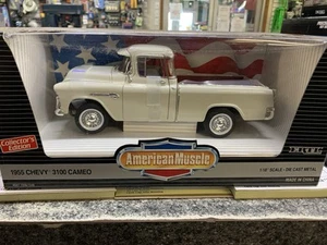 1/18 Ertl AMERICAN MUSCLE White 1955 CHEVY 3100 CAMEO Truck - Picture 1 of 5