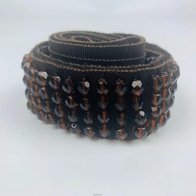 Cinturón de tela para mujer Prada marrón con cuentas 138217678 Foto 1 de 4