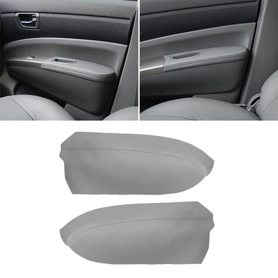2*Cubierta de reposabrazos de panel de puerta interior de cuero gris para Toyota Prius 2004-2009 Foto 1 de 4