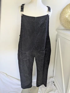 Salopette donna Courderoy 2XL nera tasche vestibilità rilassata zip laterale - Foto 1 di 8