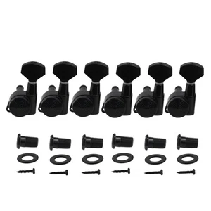 Clavijas de afinación de bloqueo de guitarra para zurdos 6L cabezales de máquina afinadores teclas color negro - Imagen 1 de 10