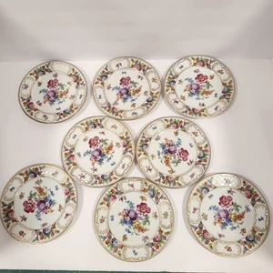 Set 8 Schumann Bavaria Empress Dresden Flowers Dessert Plates 7.5" Germany - Picture 1 of 4