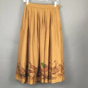 VINTAGE Lands' End Rock Damen 10 Seide Plissee Entenbordüre Druck Made USA 90er - Bild 1 von 8
