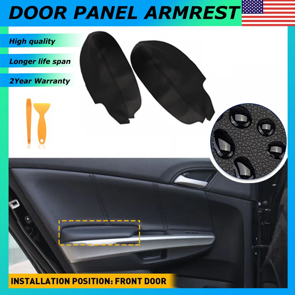 Para Acura TSX 2009-2014 Paneles de puerta delantera Apoyabrazos Cubierta Accesorios de cuero Foto 1 de 4