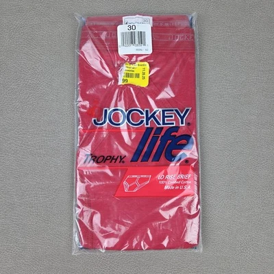 Calzoncillos de colección Jockey Life Trophy para hombre ropa interior Lo Rise NOS 1984 rojo talla 30 Foto 1 de 3