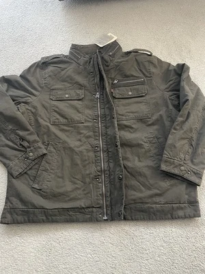 Levi's Men's Military Field Jacket XXL Cotton Army Olive Green Quilted Cargo 2XL - Image 1 of 4