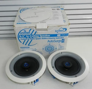 2 Leviton SGC65 2-Way 6.5" In-Ceiling Speakers White -  No Grilles - Picture 1 of 3