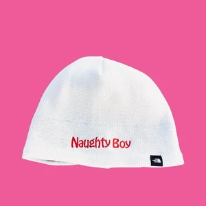 Naughty Boy individuelle Stickerei Herren The North Face cremeweiß Beanie Mütze - Bild 1 von 4