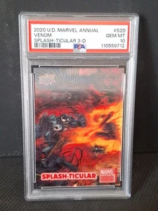 Tarjeta UD Marvel Annual Venom Splash-Ticular 2020 3D #S20 PSA 10 Carnage 2021 gema - Imagen 1 de 4