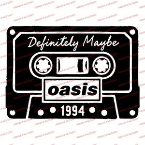 T-SHIRT OASIS MUSICASSETTA EFFETTO CONSUMATO UOMO DONNA BAMB - 100% COTONE - Foto 1 di 9