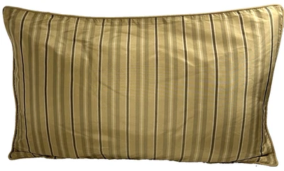 NEW WT Restoration Hardware Silk Striped Lumbar Pillow Cover 14X22 Honey - Image 1 of 4