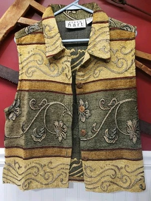 Chaleco Tapiz Floral Keren HART Boho Paisley en Cálido Multicolor Para Mujer Talla L Foto 1 de 4