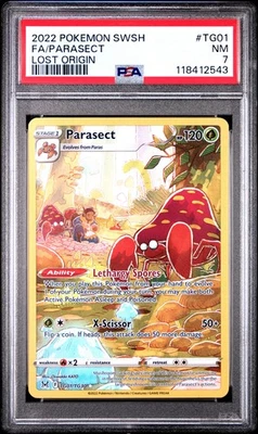 PSA 7 PARASECT TG01/TG30 SWSH11: LOST ORIGIN TRAINER GALLERY HOLO - Image 1 of 2