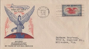US C23-33b Pavois cachet FDC, Dayton 20 yrs Air Mail ZAYIX 062822SM34 - Picture 1 of 2