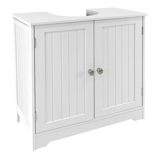 "Mueble tocador de baño con lavabo de 24"", gabinete de pedestal blanco con ranura de 9"" con 2 estantes" - Imagen 1 de 7