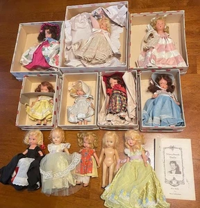 12 Vintage 1940er Nancy Ann Wee Bilderbuch Puppen - 7 verpackt + 5 EXTRA - 3 Schlafaugen! - Bild 1 von 11