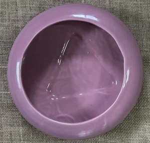 Vintage Mauve Pink Round Ceramic Planter Flying Saucer Art Deco MCM Centerpiece - Picture 1 of 5