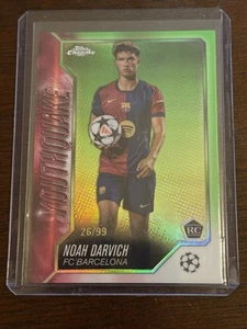 2024-25 Topps Chrome UEFA Competitions Green Youthquake Noah Darvich RC # 26/99 - Bild 1 von 6