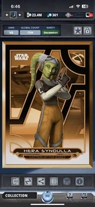 Topps Star Wars Digital Card Trader Black Galactic Files 2018 Hera Award - Picture 1 of 1