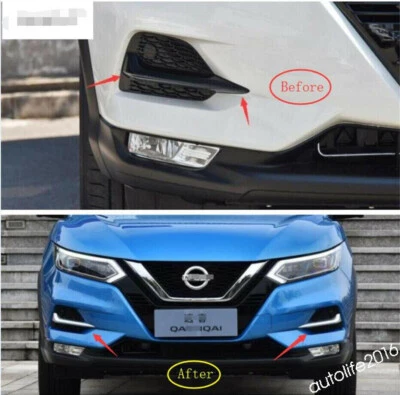 Front Fog Lights Eyelid Strip Cover For Nissan Qashqai J11 2018-2020 Accessories - image 1 of 4