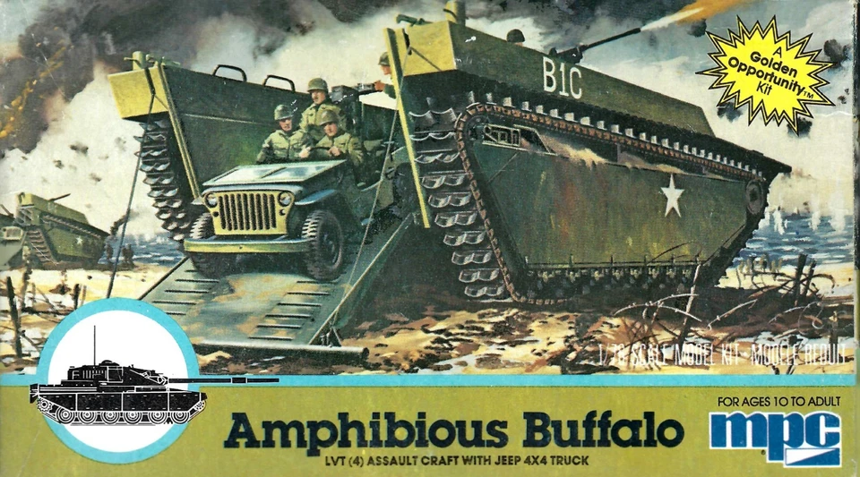 Vintage MIB MPC (Airfix) 1/72 US WW2 Buffalo LVT Amphibious Landing Craft & Jeep - Image 1 of 4