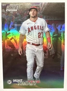 2023 Topps Stadium Club Chrome Refractor Parallel Mike Trout #179 Angels - Picture 1 of 6