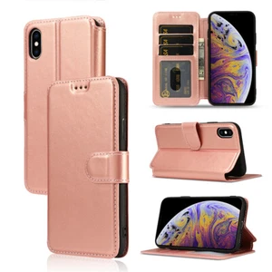 Rose Gold Wallet Phone Case 3 Card Slot Cover fit For iPhone 15 promax & S23+ - Picture 1 of 8