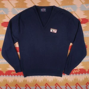 Vtg Keebler Embroidered Logo Navy Blue Sweater Men's XL V-Neck USA Made Kellogg - Picture 1 of 16