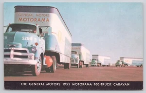 General Motors GM 1955 Motorama 100-Truck Caravan Semi Trucks Trailers Postcard - Picture 1 of 2