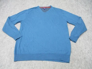 Alan Flusser Sweater Mens Large Blue Pullover V Neck Adult Casual Long Sleeve - Picture 1 of 9