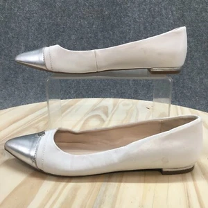 Tommy Hilfiger Shoes Womens 7.5 M Thalia Ballet Flats White Leather Pointed Toe - Picture 1 of 16