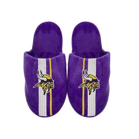 Minnesota Vikings NFL Men's Team Stripe Slipper, 4 Sizes Available, FREE SHIP Cover