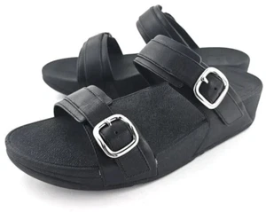 Sandalias para mujer Fitflop LuLu ajustables todas negras ES7-090 EE. UU. Mujer 8 - Imagen 1 de 8