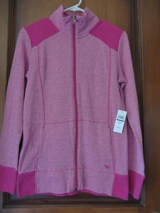 Eddie Bauer Women's Cotton Work Out Zip Up Jacket Sweat Shirt Pink  SZ  XSM NWT - Picture 1 of 7