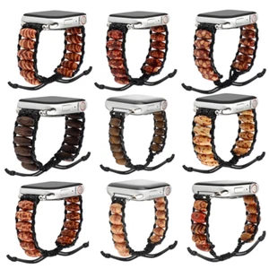 Holzperlen Uhrenband Ersatzarmband für Apple iWatch Serie 8 7 6 5 4 3 2 SE - Bild 1 von 33
