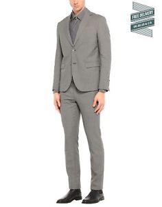 RRP €1193 RODA Wool Suit IT50 US40 L Grey Two-Tone Single-Breasted Notch Lapel