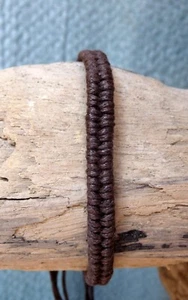 Pulsera pulsera amistad pulsera surfista algodón marrón chocolate - Imagen 1 de 5