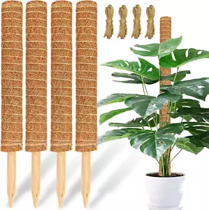 【4 Pack】 Moss Pole, 17 Inch Coco Coir Totem Poles Extending to 53 Inches, Plant - Picture 1 of 12