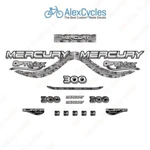 Mercury OptiMax Bluewater 300 HP Pixel Camouflage Outboards Decals Stickers Kit - Imagen 1 de 1