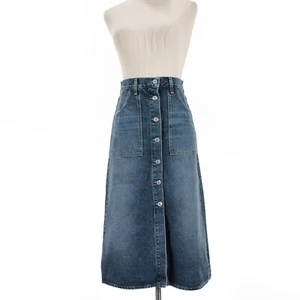 Gonna midi Citizens of Humanity nuova con etichetta Anouk Denim taglia 25 in prima classe blu - Foto 1 di 10