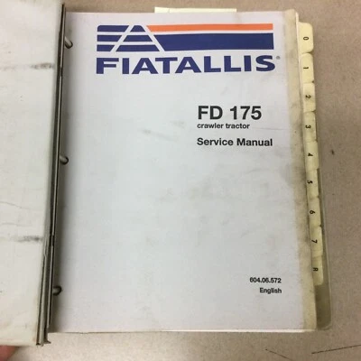 Fiat Allis FD175 TRACTOR SOBRE ORUGAS BULLDOZER TALLER DE SERVICIO MANUAL DE REPARACIÓN GUÍA T/S Foto 1 de 4