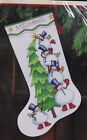 Vtg Dimensions Cross Stitch Stocking Kit Christmas Trimming Tree Snowmen Sealed